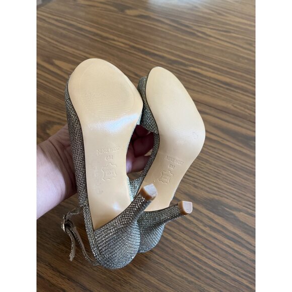 Nine West Bankhead open toed sparkly sling back heels size 6M - Picture 5 of 8